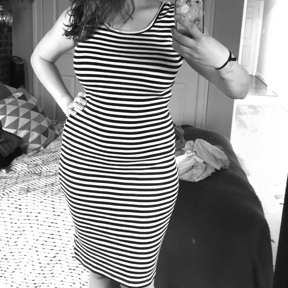 Knee length, body con dress